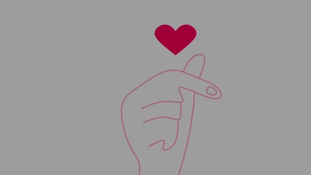 4k animation of Korean love hands for valentine's day