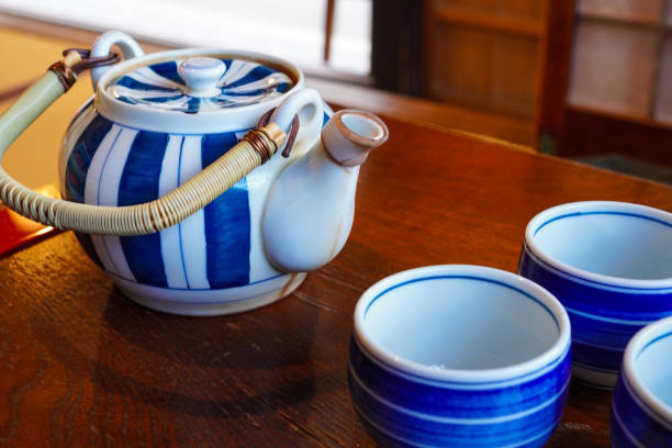 istock Retro Japanese teapot and teacups 1932748169