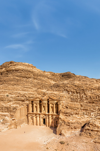 The Monastery, Petra, Jordan:  The Monastery, also known as Ad Deir and also spelled ad-Dayr and el-Deir, is a monumental building carved out of sandstone in the ancient Jordanian city of Petra.