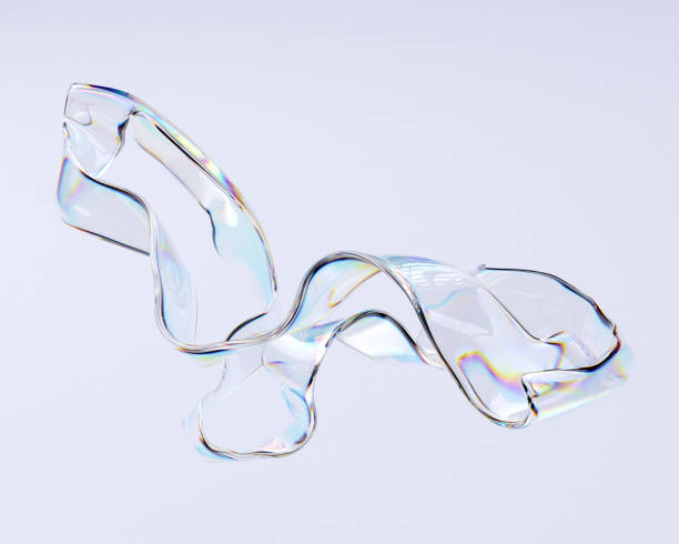 istock Fluid wavy abstract shape, futuristic modern banner design template, liquid glass stylized frame, 3d illustration 1933027351