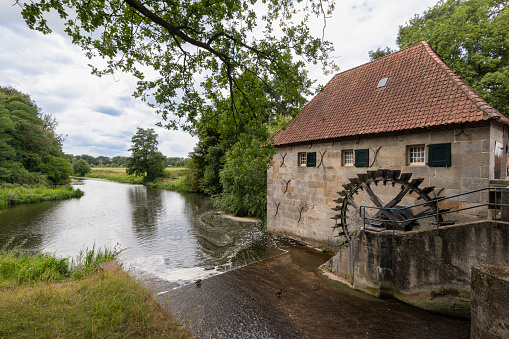 Watermill on the Berkel in the hamlet of Mallem in the Dutch municipality of Berkelland near the village of Eibergen.