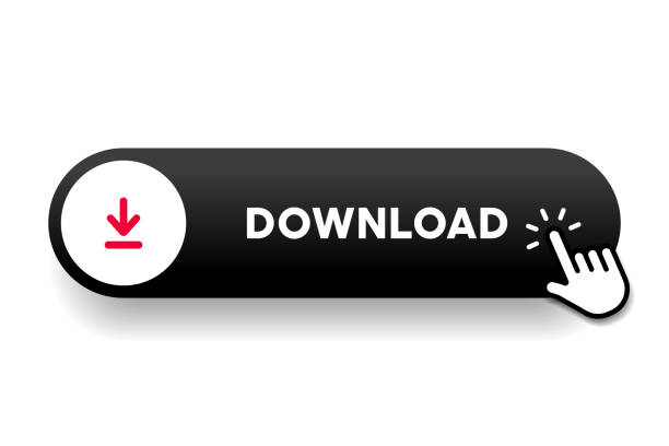 stockillustraties, clipart, cartoons en iconen met 3d download button icon. upload icon. down arrow bottom side symbol. click here button. save cloud icon push button for ui ux, website, mobile application. - downloaden