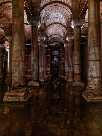 The magical atmosphere of the Yerebatan Cistern and the historical columns