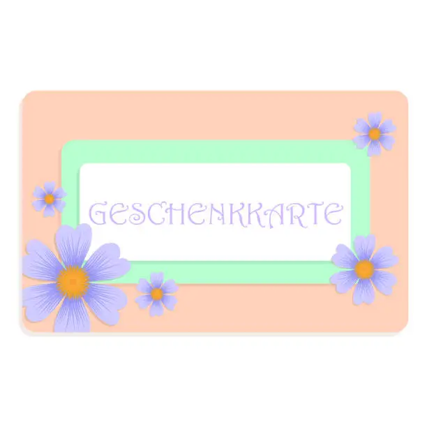 Vector illustration of Geschenkkarte, giftcard, coupon, voucher, German, gutschein.