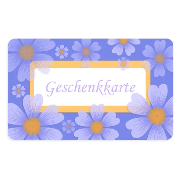 Vector illustration of Geschenkkarte, giftcard, coupon, voucher, German, gutschein.