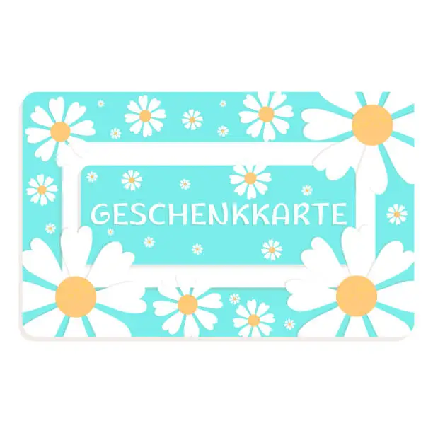 Vector illustration of Geschenkkarte, giftcard, coupon, voucher, German, gutschein.