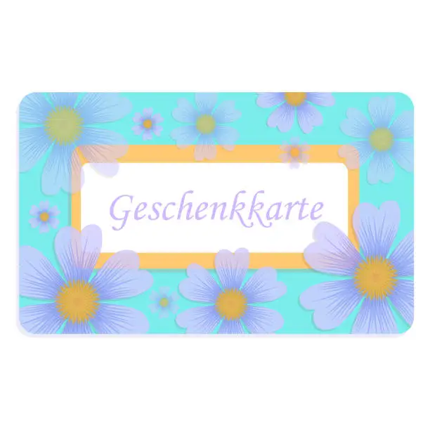 Vector illustration of Geschenkkarte, giftcard, coupon, voucher, German, gutschein.