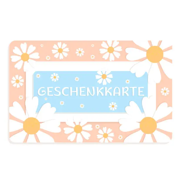 Vector illustration of Geschenkkarte, giftcard, coupon, voucher, German, gutschein.