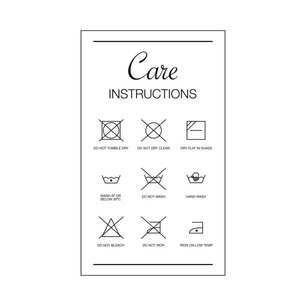 Vector illustration of Garment Care Instructions Vector