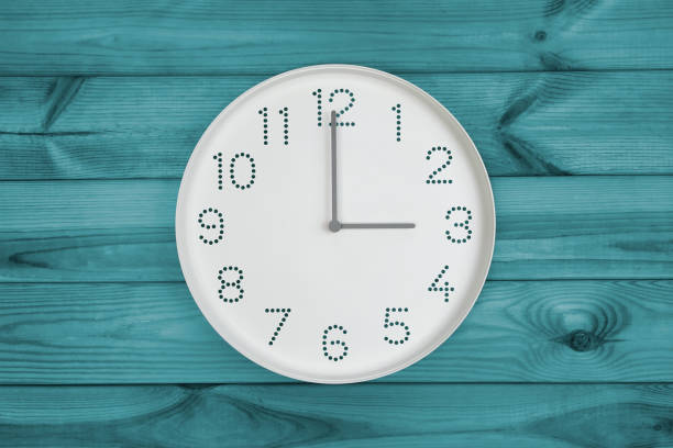 Three o'clock. Time management or business concept. Daytime.