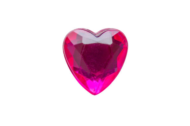 istock pink heart shape crystal valentines day symbol sticker isolated on white background 1933555064