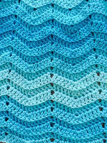 Close-up of crocheted shawl