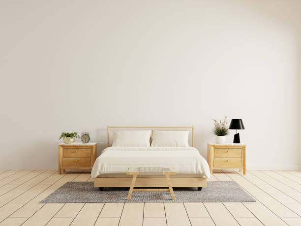 istock Bedroom interior mockup in minimal style 1933754393