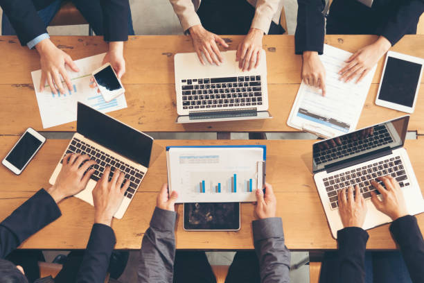 Multi Ethnics Teamwork Collaboration Team Meeting Communication concept in Business people Working Together Conference Room. Diversity Partner Business Meeting brainstorming together Businessman Team