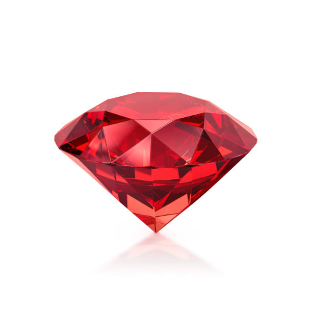 Red dazzling diamonds. on transparent background