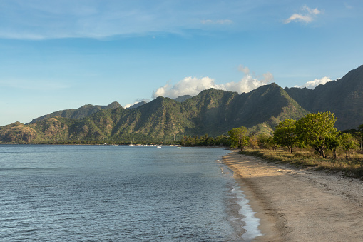 Beach, hills and a  scenic coastline of Pemuteran  in Buleleng Province in tropical Bali island