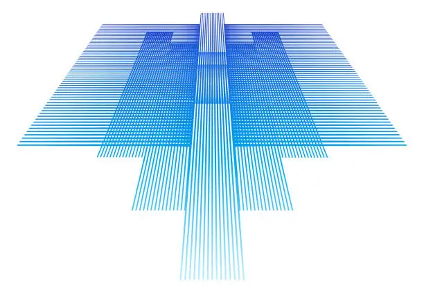 Vector illustration of Multi layered rectangles with diminishing perspective