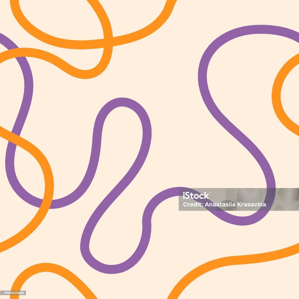 Abstract Squiggle Pattern Naive Seamless Squiggle Pattern With Bright Pink And Purple Wavy Lines ...