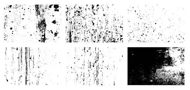 Vector illustration of Set of Black and white grunge. Distress overlay texture. Surface dust and rough dirty wall background concept. Distress illustration simply place over object to create grunge effect. Vector EPS10.