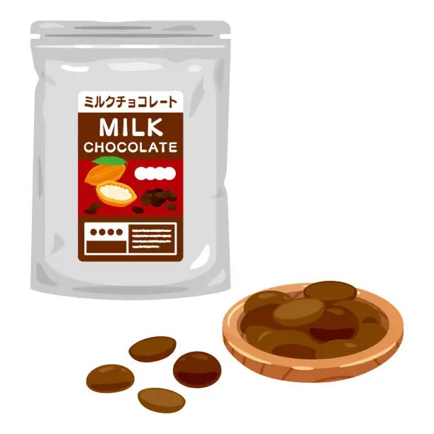 Vector illustration of Bag of milk chocolate