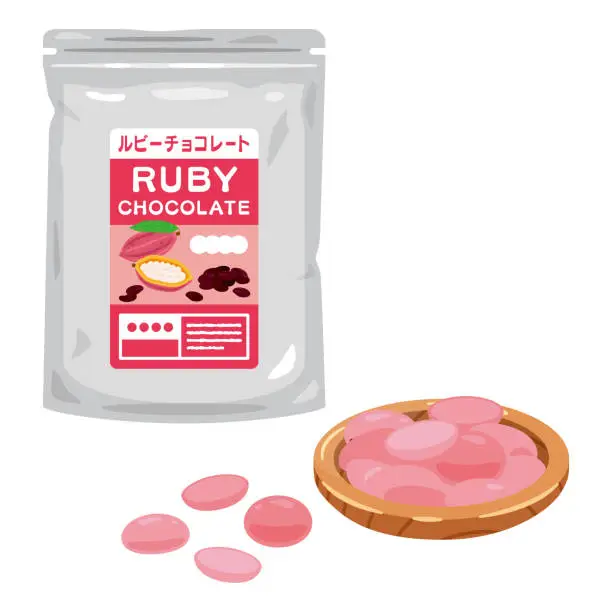 Vector illustration of Bag of ruby chocolate