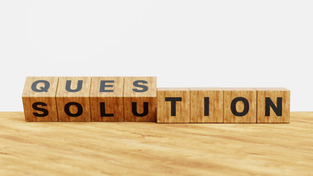 istock Business question and solution, faq, strategy, vision and planning concept. Wooden cubes flips from Question to Solution. 3d illustration 1934125509
