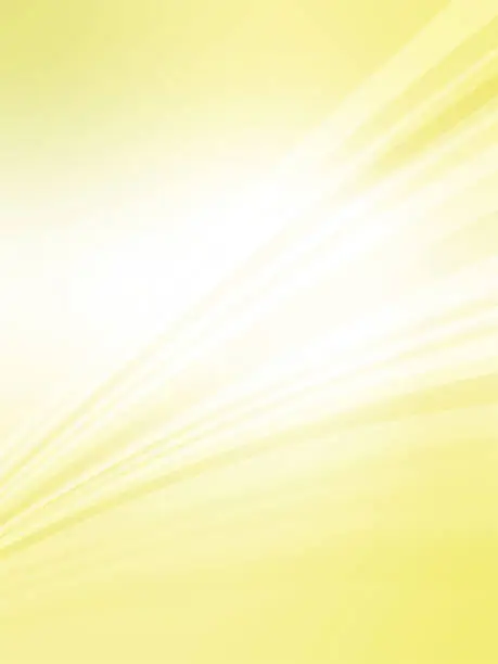 Vector illustration of Abstract background with an image of flowing wave lines in the shining sky_Light yellow_Vertical