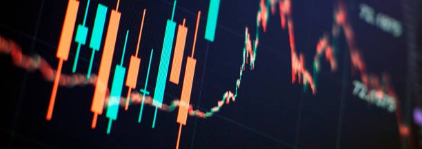 istock Candlesticks going up indicating crypto rising in value. Graphical representation of volumes and time intervals of digital cryptocurrency past price movements 1934150377