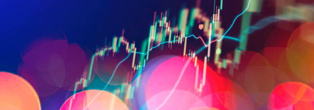 istock Abstract glowing forex chart interface wallpaper. Investment, trade, stock, finance and analysis concept. 1934154111