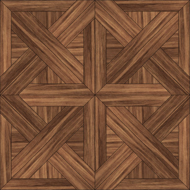 Wooden flooring is a combination of different woods.
