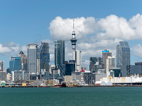 Auckland, New Zealand - June 13, 2014: Panoramic view of Auckland Skyline. Auckland has been rated one of the world's top 10 cities to visit by travel bible Lonely Planet.