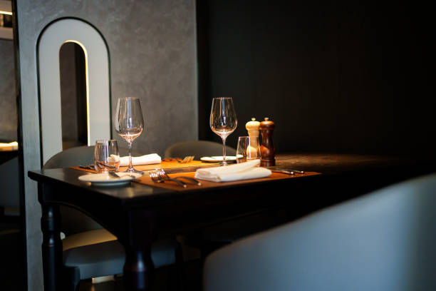 Fine table setting in a restaurant