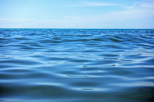 calm sea. Blue sea and blue sky background with copy space for your text.