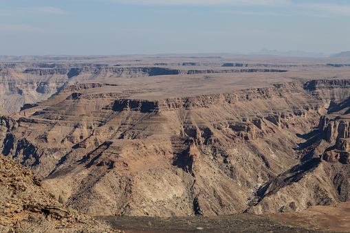 A scenic view of Fish River Canyon in Namibia, Africa