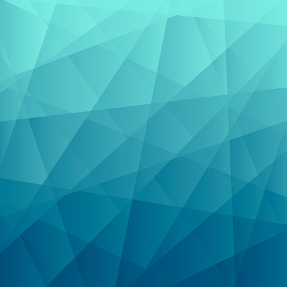 Modern and trendy abstract geometric background. Beautiful polygonal mosaic with a color gradient. This illustration can be used for your design, with space for your text (colors used: Green, Turquoise, Blue). Vector Illustration (EPS10, well layered and grouped), format (1:1). Easy to edit, manipulate, resize or colorize.