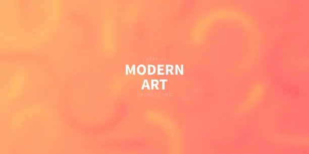 Vector illustration of Abstract blurred design with geometric shapes - Trendy Orange Gradient