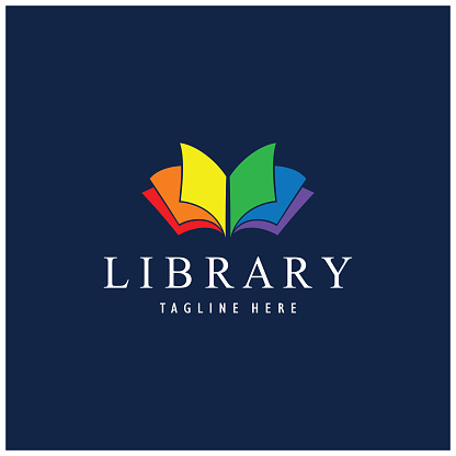book or library logo for bookstores, book companies, publishers, encyclopedias, libraries, education, digital books, vectors