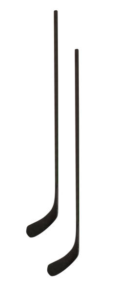 istock Ice hockey sticks on white background 1934307255
