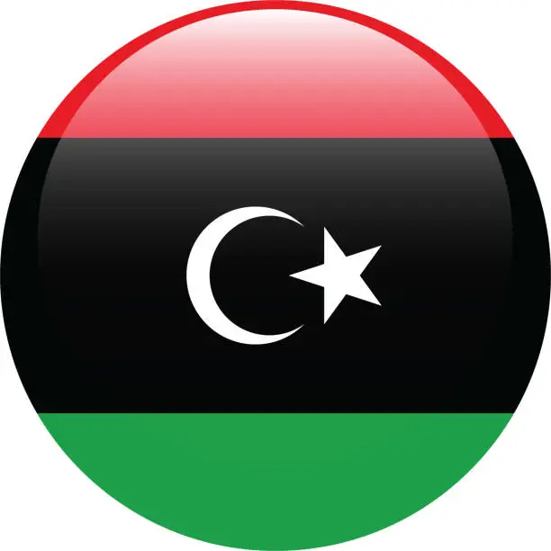 Vector illustration of Libya flag. Flag icon. Standard color. Circle icon flag. 3d illustration. Computer illustration. Digital illustration. Vector illustration.