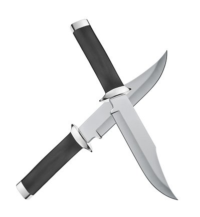 Hunting knifes on white background