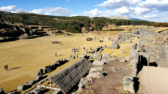 The walls of Saqsaywaman located in Cusco, Peru.