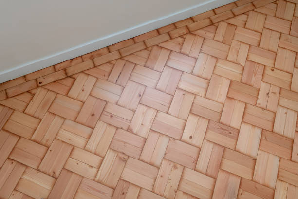 istock Parquet floor up to a wall 1934336107