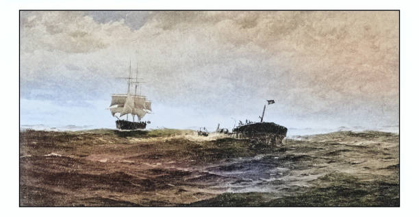 istock Antique photo of paintings: Ships 1934356651