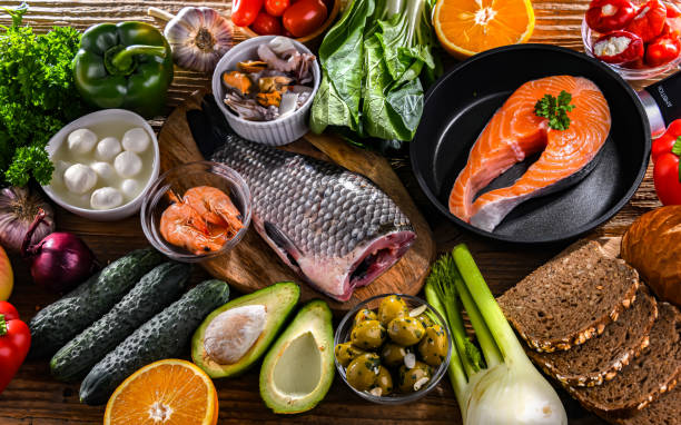 istock Food products representing the Mediterranean diet 1934364720