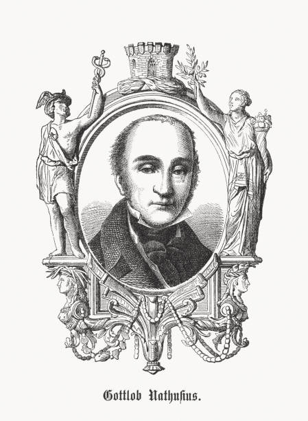 istock Johann Gottlob Nathusius (German entrepreneur, 1760-1835), wood engraving, published 1869 1934367912