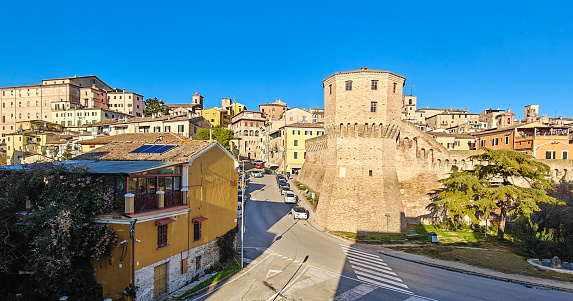 Jesi, Italy - one of the most tipycal villages of Marche region, Jesi displays an impressive defensive wall surrounding the city, one of the best preserved in Italy