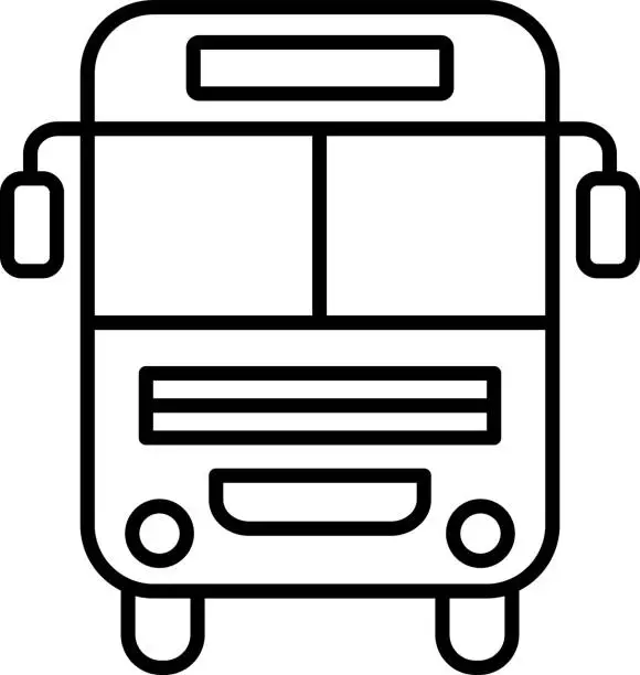 Vector illustration of Bus Outline vector illustration icon