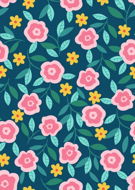 Vector illustration of Floral seamless pattern .