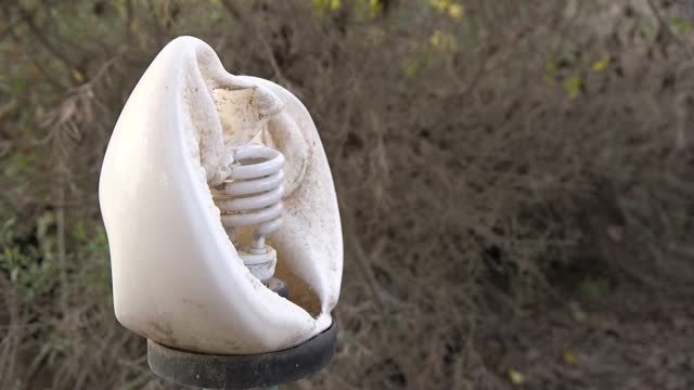 A melted garden lamp
