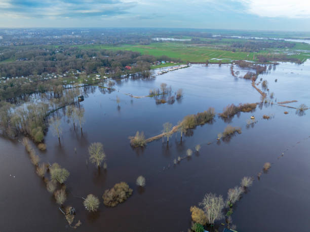 istock Vecht river high water level flooding at Zwolle drone view 1934475622
